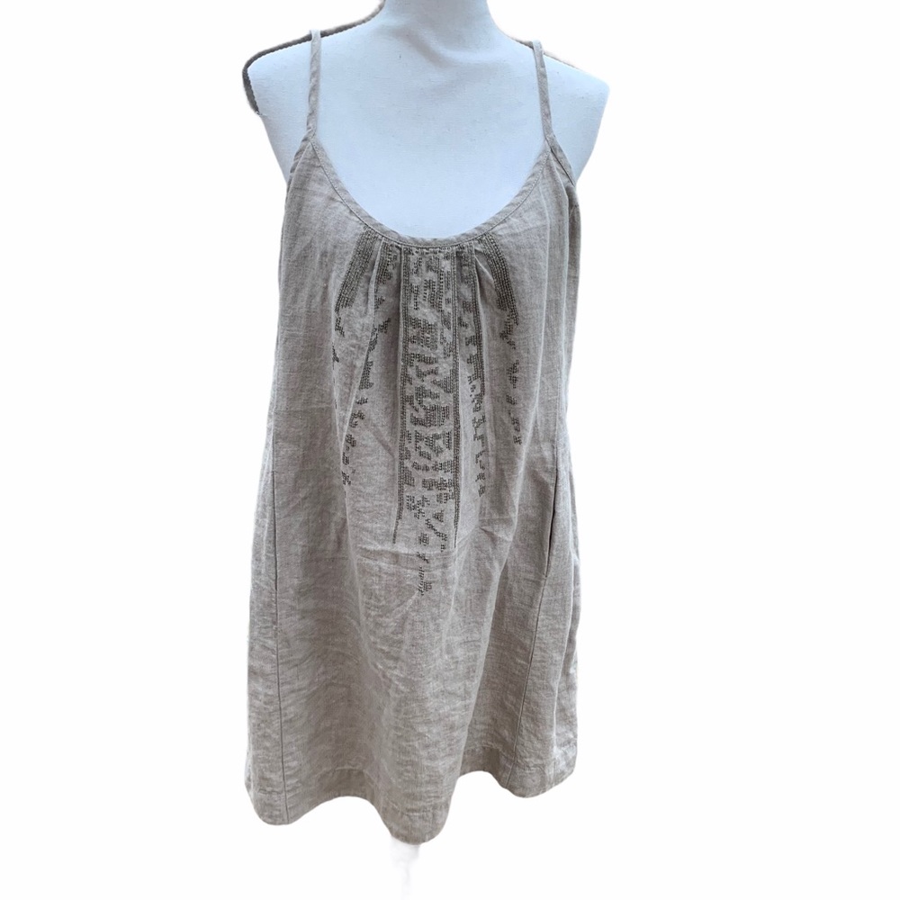 Eileen Fisher Shirtdress Organic Linen Embroidered Shirtdress